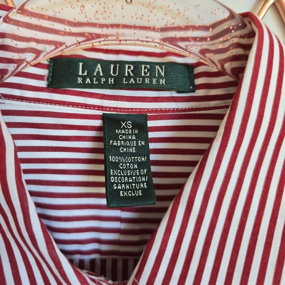 Ralph Lauren, LRL Relaxed Fit Striped Broadcloth Crest Logo Shirt, Size XS - Picture 10 of 11